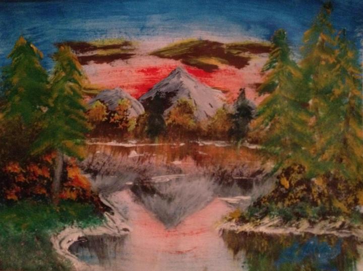First Landscape Painting in acrylic - November 2014