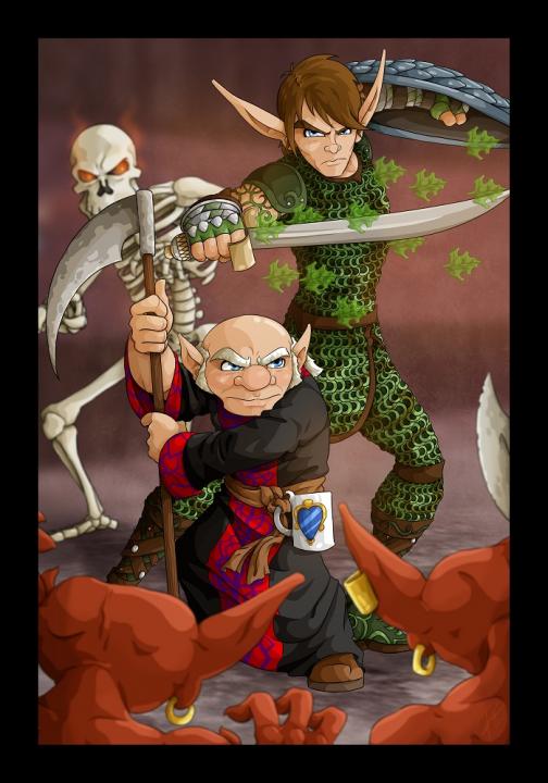 Hannar and Brunt - GU Comics commission of my gaming persona and